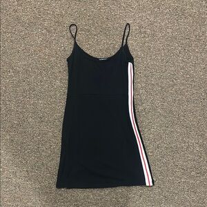 Black Brandy Melville Dress with Striped Side Detail